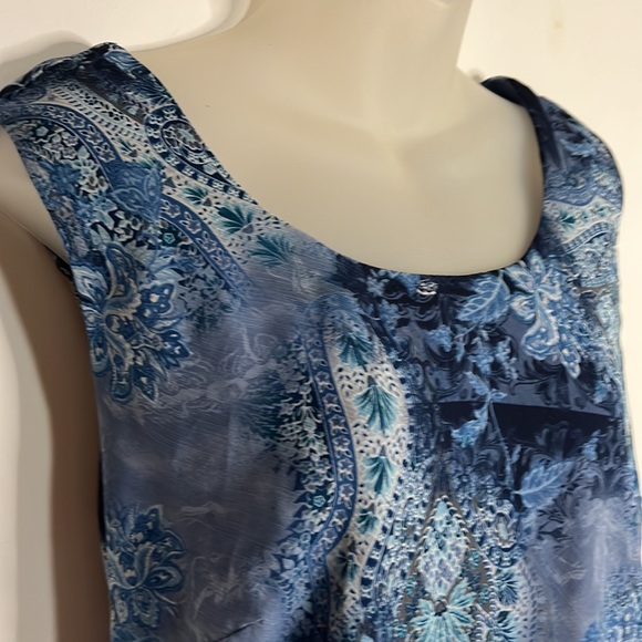 Dressbarn chiffon print sleeveless maxi dress fully lined. Size 16W - Picture 3 of 6